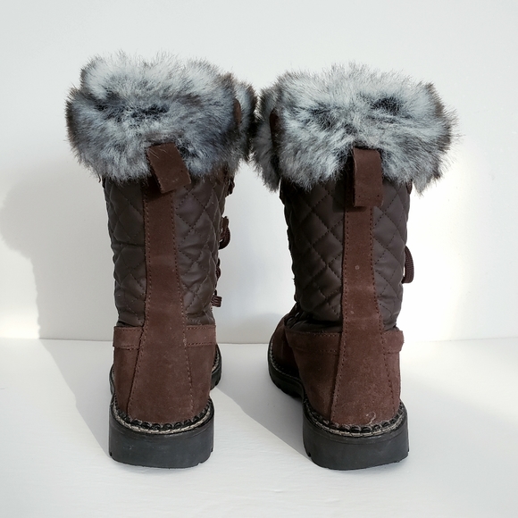 Vince Camuto Furry Brown Winter Boots - Soft Furry Lining - Picture 7 of 10